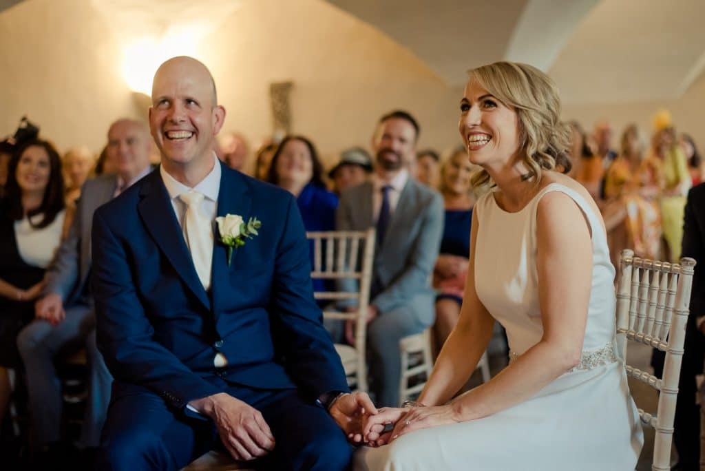 Happy couple getting married at Bellinter House