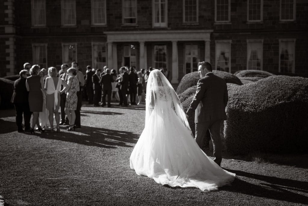 Wedding couple at wedding reception in Carton House