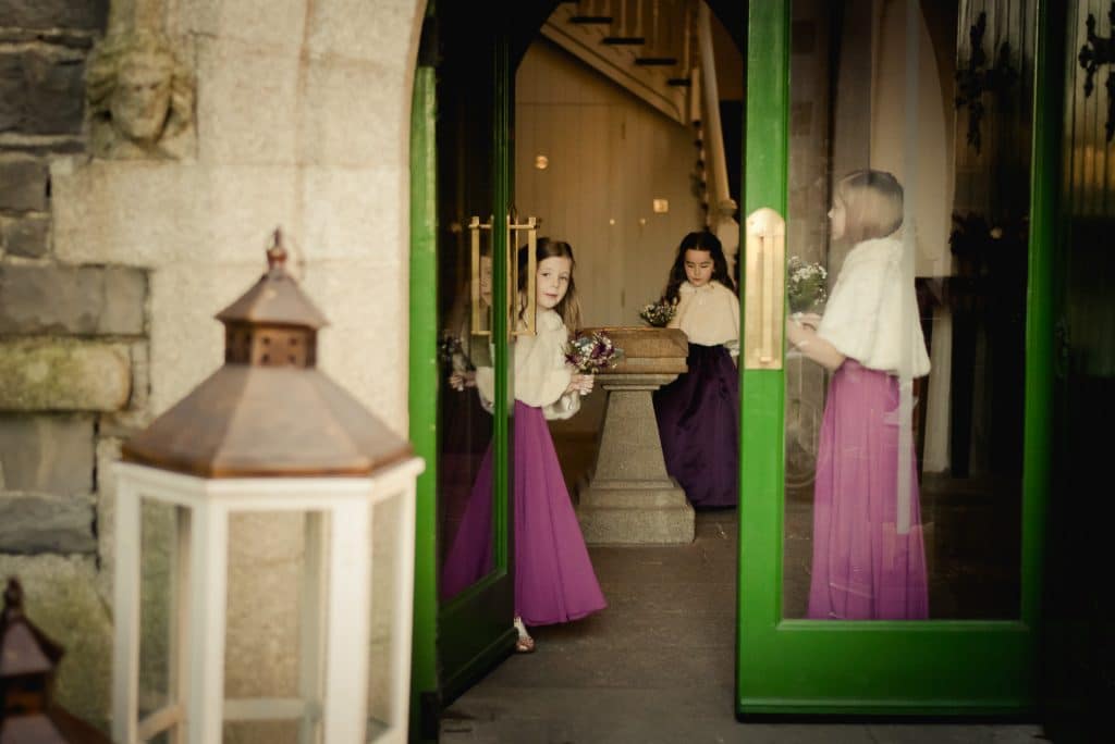 Flower girls waiting in Naas Church