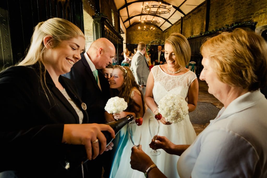 Champagne time for newlyweds at Kinnitty Castle